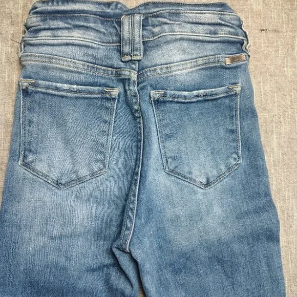 KanCan Maurices Jeans Girls Size 23x29 Flare High Rise Button Fly Ripped Stretch - Picture 10 of 13